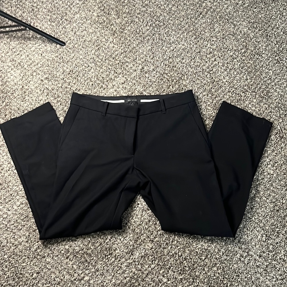 Ann Taylor Black Straight Work Pants